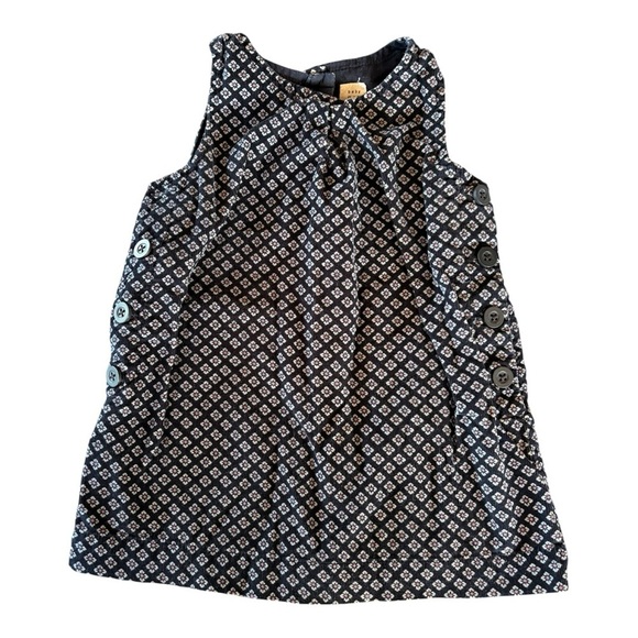 GAP Other - BABY GAP Navy White Corduroy Ribbed Floral Sleevless Button Toddler Dress 18-24M